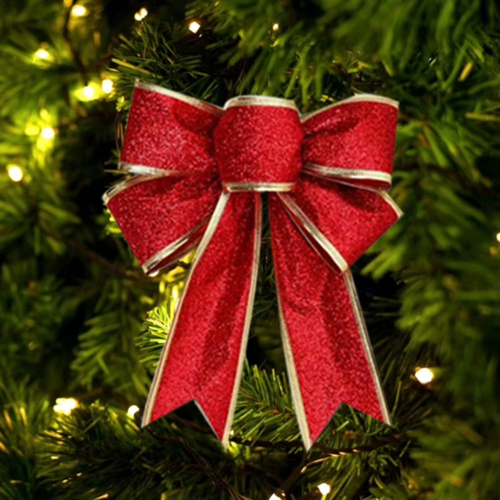 Christmas Bows Ribbon Bowknot Christmas Tree Ornaments