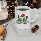 Merry Christmas Ceramic Mug – Cute Christmas Tree Holiday Coffee Cup | Perfect Winter Gift