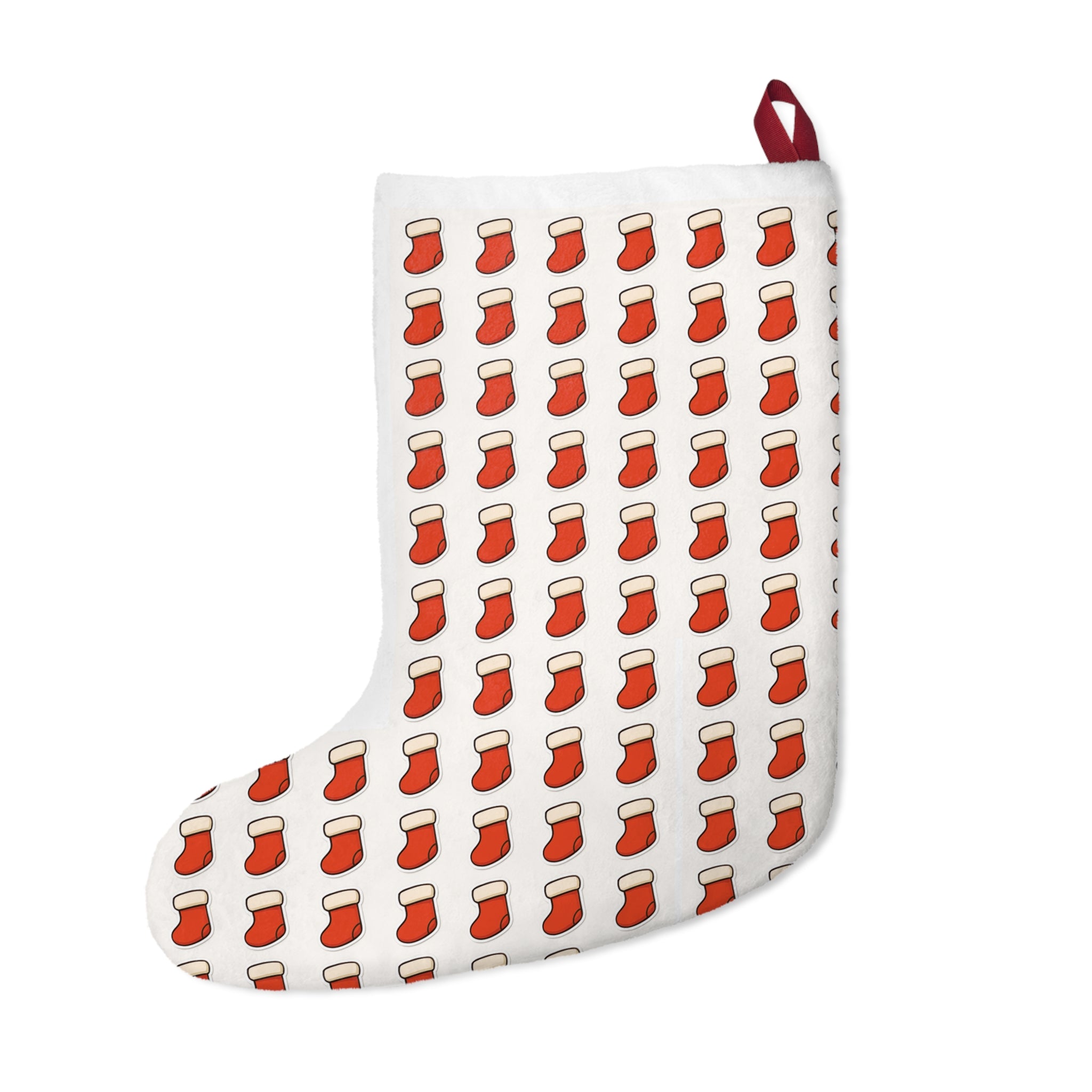 Scandinavian Red Pattern Christmas Stocking – Modern Holiday Decor