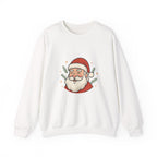 Smiley Santa Face Crewneck Sweatshirt — Cozy Christmas Holiday Sweater