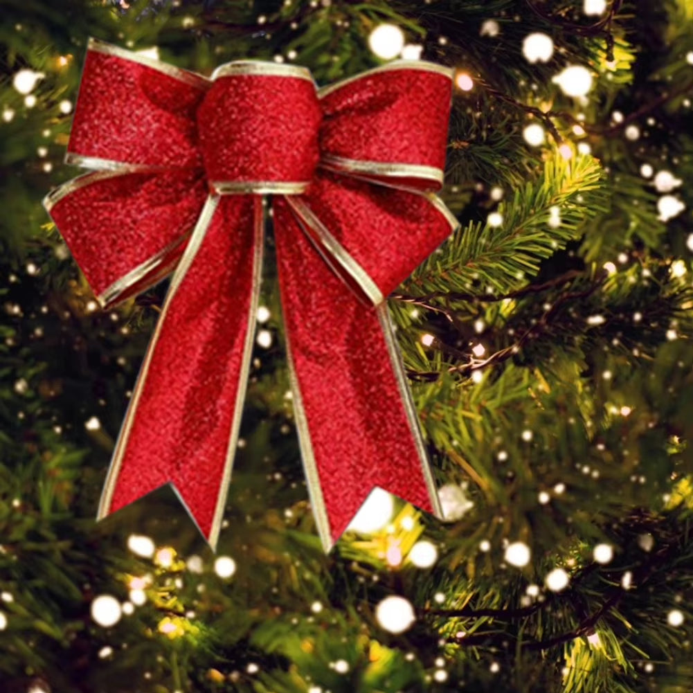 Christmas Bows Ribbon Bowknot Christmas Tree Ornaments