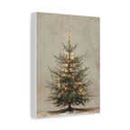 Vintage Christmas Tree Canvas Wall Art – Stretched Matte Holiday Canvas