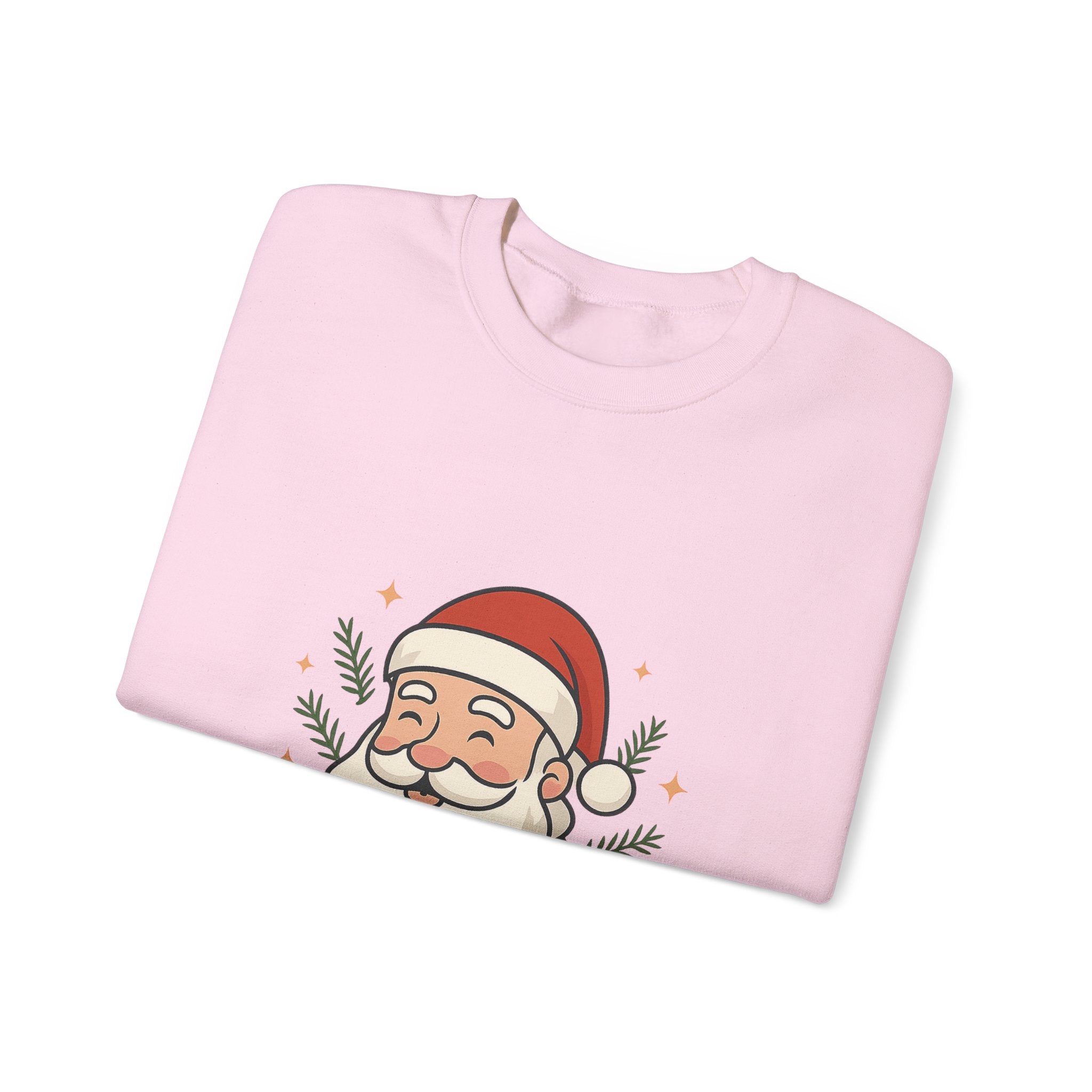 Smiley Santa Face Crewneck Sweatshirt — Cozy Christmas Holiday Sweater