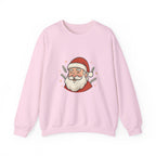 Smiley Santa Face Crewneck Sweatshirt — Cozy Christmas Holiday Sweater