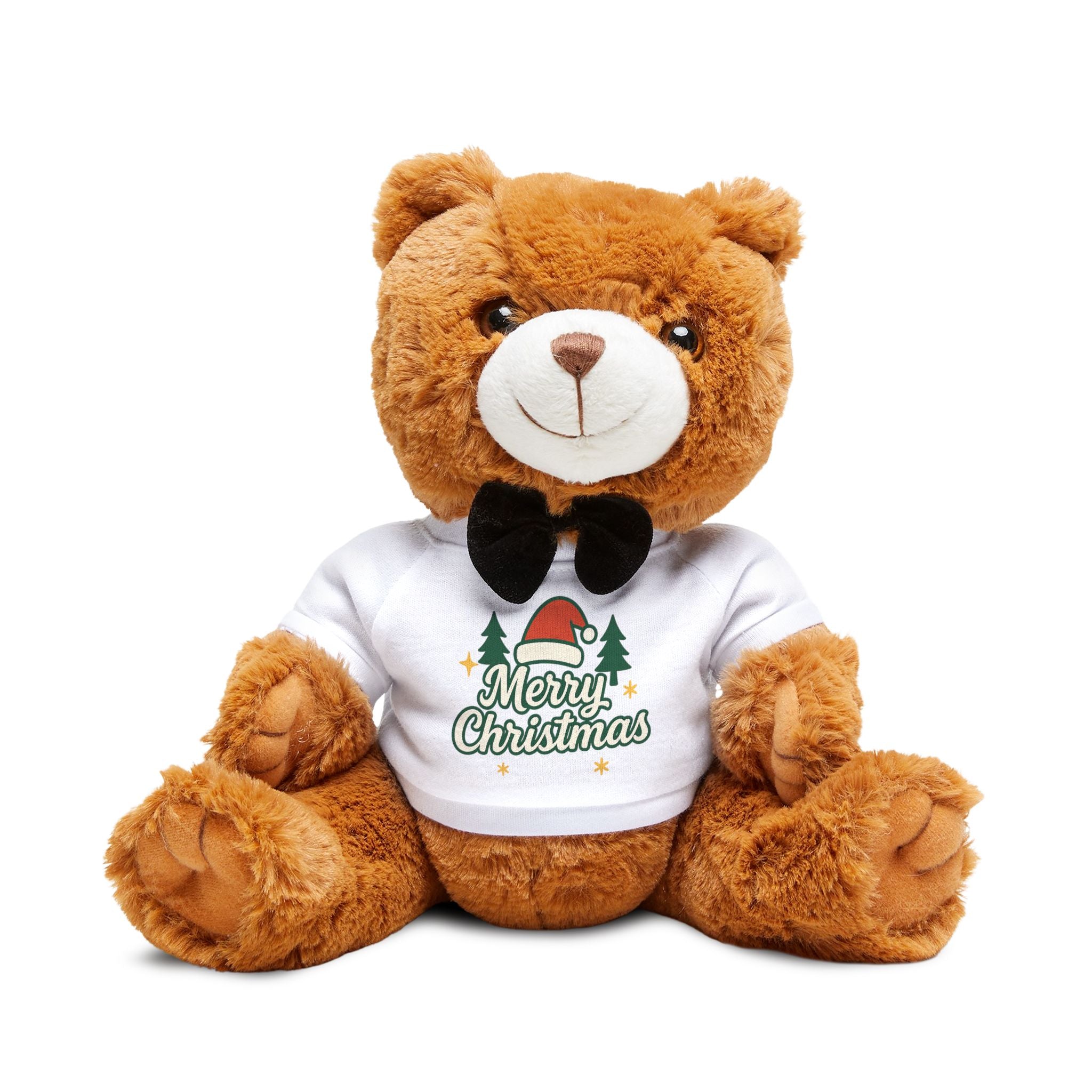 Christmas Teddy Bear Plush with 'Merry Christmas' T-Shirt