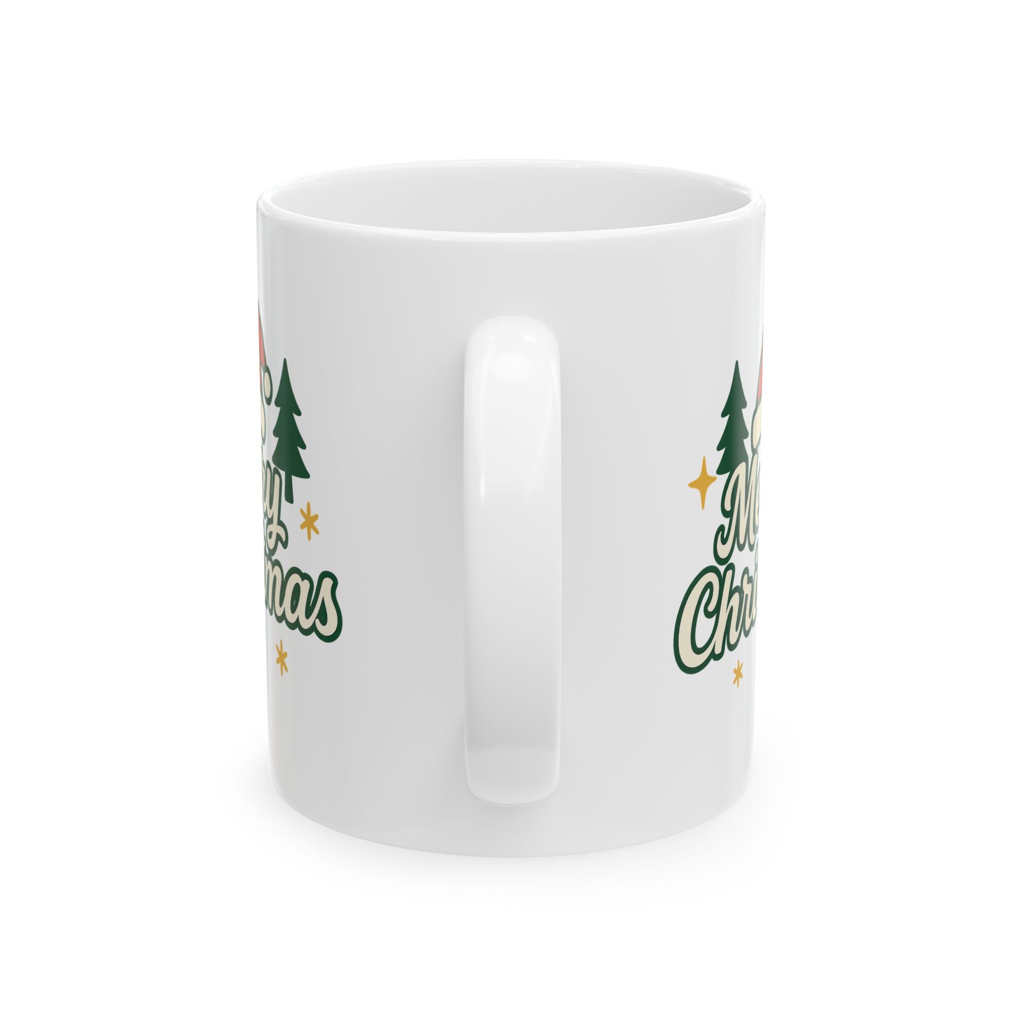 Merry Christmas Ceramic Mug – Cute Christmas Tree Holiday Coffee Cup | Perfect Winter Gift
