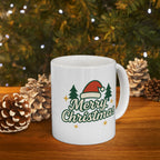Merry Christmas Ceramic Mug – Cute Christmas Tree Holiday Coffee Cup | Perfect Winter Gift