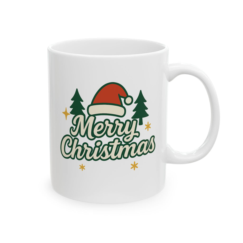 Merry Christmas Ceramic Mug – Cute Christmas Tree Holiday Coffee Cup | Perfect Winter Gift