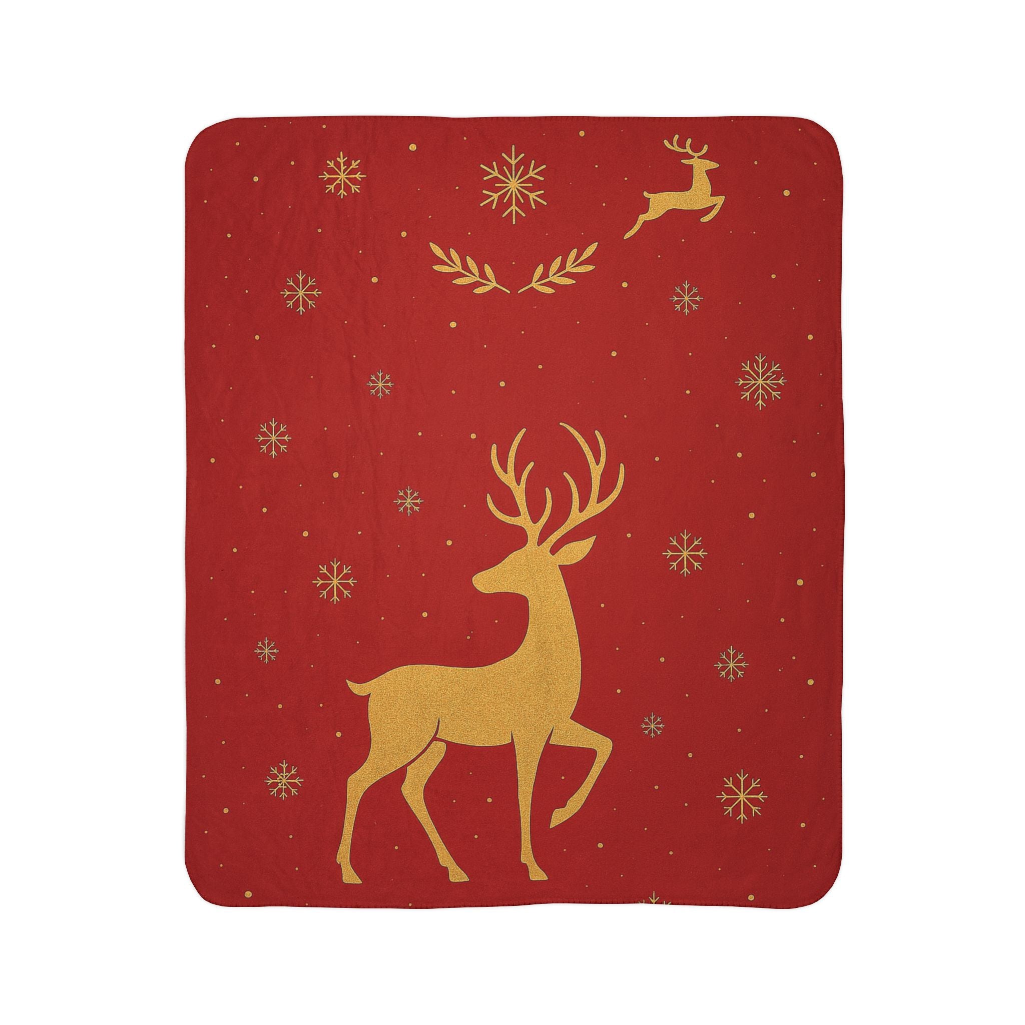 Christmas Reindeer Fleece  Premium Blanket