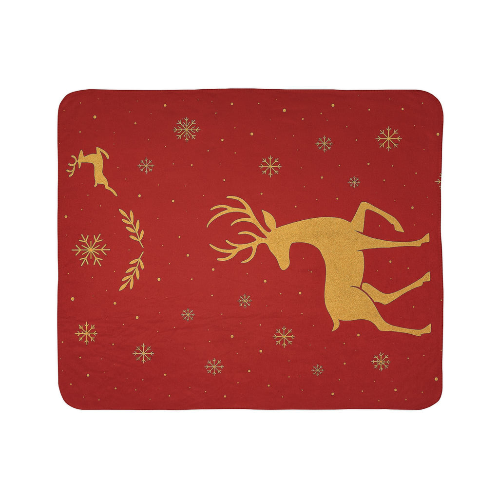 Christmas Reindeer Fleece  Premium Blanket