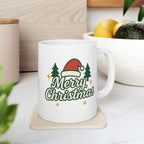 Merry Christmas Ceramic Mug – Cute Christmas Tree Holiday Coffee Cup | Perfect Winter Gift