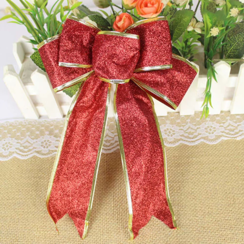 Christmas Bows Ribbon Bowknot Christmas Tree Ornaments